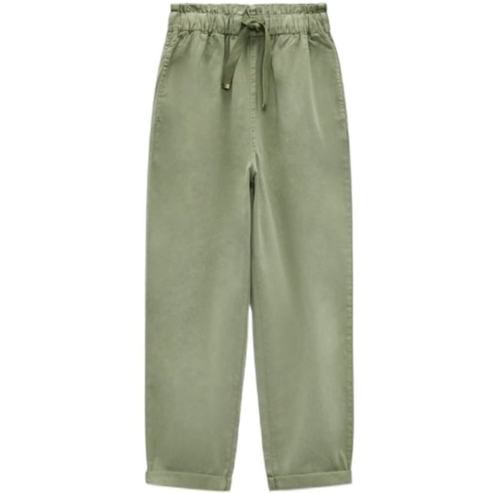 NWT ZARA PAPERBAG PANTS LIGHT KHAKI | 7999/301